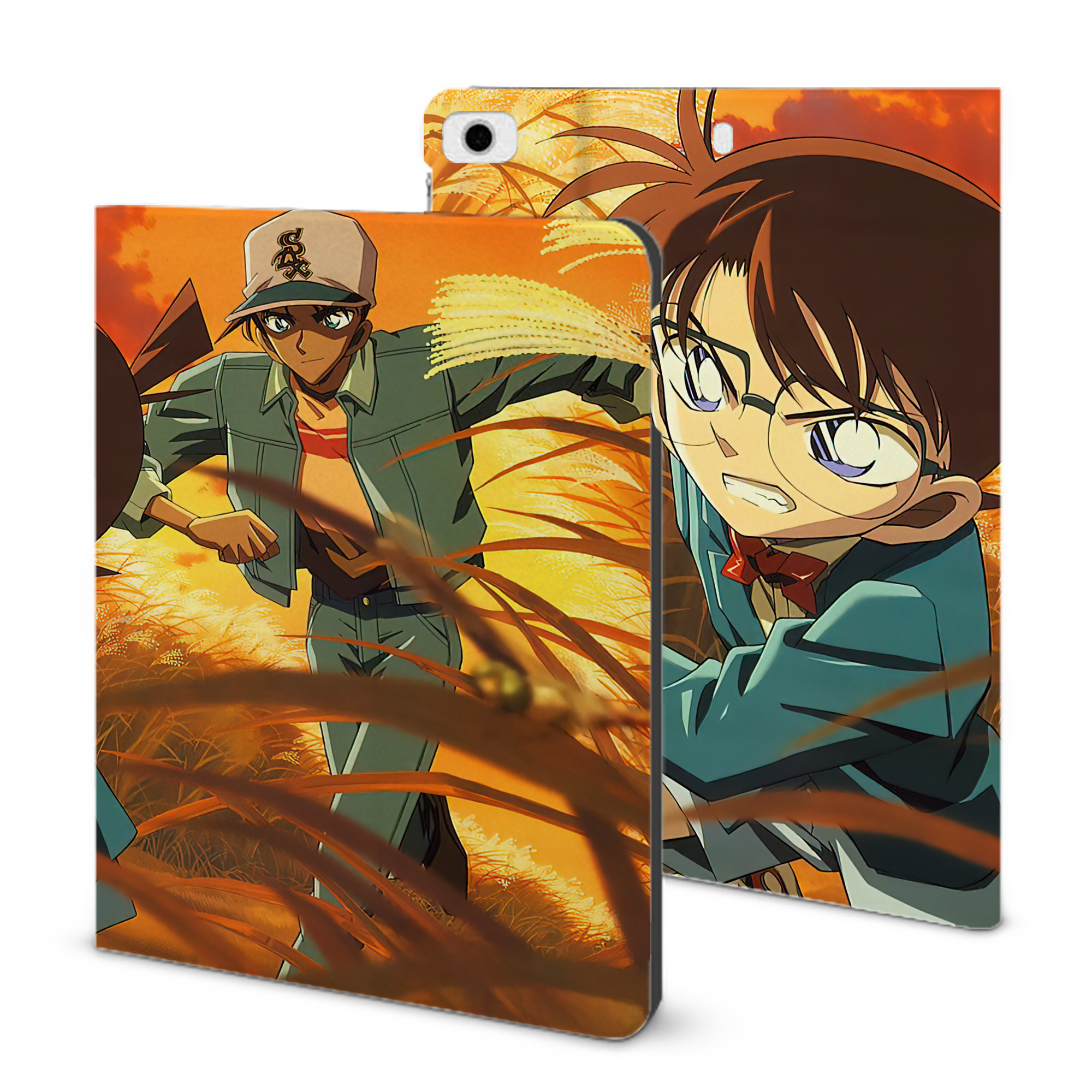 （画像用） 名探偵コナン Detective Conan IPad ケース ブック型 PUレザー TPU 耐衝撃 軽量 薄型 ペン収納なし 全面保護 IPad 各モデル対応